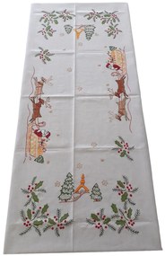 175x275 cm Toalha de mesa de linho bordada a mão -  bordados da lixa - Creative Navidad / Natal