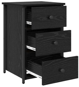 Conjunto de Mesa de Cabeceira de Carvalho Preto Carvalho Preto