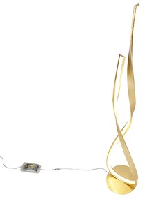 Candeeiro de pé design dourado com LED e dimmer - Belinda Design