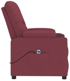 Poltrona elétrica reclinável tecido vermelho tinto