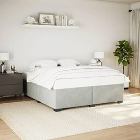 vidaXL Estrutura de cama sem colchão 200x200 cm veludo cinzento-claro
