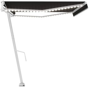 Toldo automático com LED e sensor de vento 500x300 cm antracite