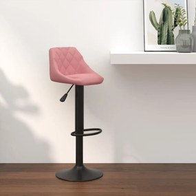 vidaXL Banco de bar veludo rosa