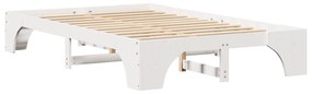 Estrutura de Cama Branca Madeira Maciça 120 x 190 cm