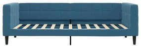 Sofá-cama com gavetão e gavetas 90x200 cm veludo azul