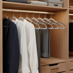 Conjunto de 30 cabides Prateado + Cinza claro + Cinza escuro