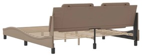 Estrutura cama cabeceira 180x200 cm couro artificial cappuccino