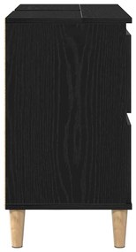 Gabinete de Pia vidaXL Preto Carvalho 80x33x60 cm Madeira de Engenhari