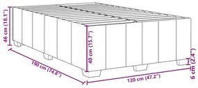 Estrutura de cama sem colchão cinza escuro 120x190 cm tecido