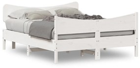 vidaXL Cama sem colchão 160x200 cm madeira de pinho maciça branco