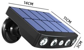 Foco Solar LED 4W Exterior + Sensor Movimento
