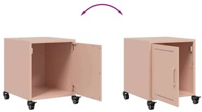 Mesas de cabeceira 2 pcs 36x39x43,5 cm aço rosa