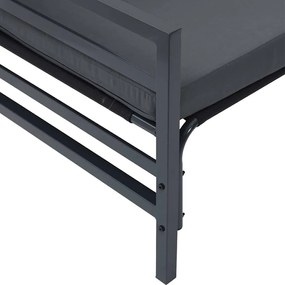 Conjunto de Sofá de Jardim 12 pcs Cinzento-escuro Aço