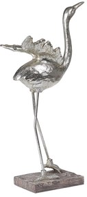 Figura decorativa prateado e castanho escuro 60 cm CRANE Beliani