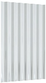 Painéis de telhado 12 pcs 60x36 cm aço revestido a pó cinzento
