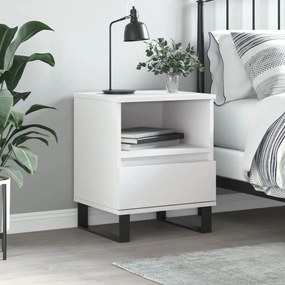 vidaXL Mesa de cabeceira 40x35x50 cm derivados de madeira branco