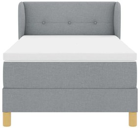Cama Box Spring vidaXL com Colchão em Cinza Claro, 90x200 cm, Tecido