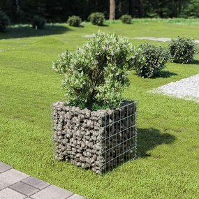 143570 vidaXL Canteiro elevado/cesto gabião 50x50x50 cm aço galvanizado