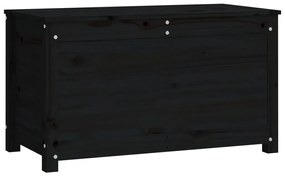 Caixa de arrumação 80x40x45,5 cm madeira de pinho maciça preto
