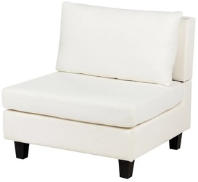 Sofá modular 3 lugares com repousa-pés em tecido branco-creme UNSTAD Beliani