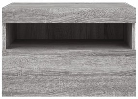 Móvel de parede p/ TV c/ luzes LED 60x30x40 cm cinzento sonoma