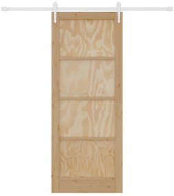 Porta Deslizante vidaXL com Conjunto de Ferragens 83x211 cm Madeira Ma