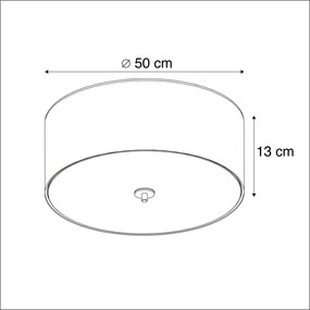 Candeeiro de teto rústico bege 50 cm - Drum Moderno,Country / Rústico