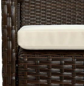 Cadeira de jardim com almofadão vime PE castanho