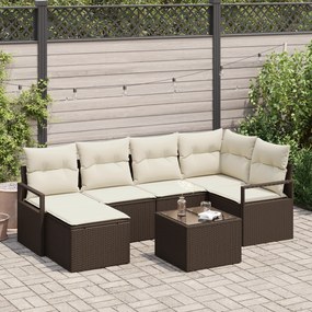 Conjunto de Sofá de Jardim vidaXL 6 Peças com Almofadas Cinzas de Ratt