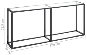 Mesa consola transparente 180x35x75,5 cm vidro temperado