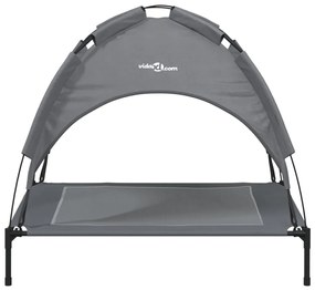 Cama para cães com toldo tecido oxford e aço antracite
