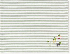 Individuais às riscas com motivos bordados Melony, conjunto de 2