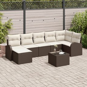 Conjunto de Sofá de Jardim vidaXL 7 Peças com Almofadas Cinza Poliratt