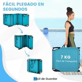 Espreguiçadeira dobrável com 3 almofadas amovíveis e encosto ajustável em 5 posições Espreguiçadeira de jardim exterior para terraço de piscina Turque