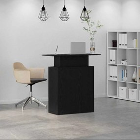 Balcão de recepção 100x40x104 cm derivados de madeira preto