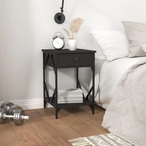 vidaXL Mesa de cabeceira 40x42x60 cm derivados de madeira preto