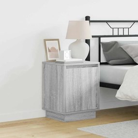vidaXL Cômodas de Cabeceira com Luzes LED 2 pcs Cinza Sonoma 39x34,5x50 cm
