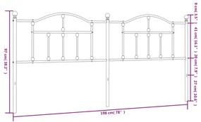 Cabeceira de cama 193 cm metal branco