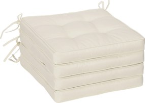 Outsunny Conjunto de Almofadas para Cadeiras de Jantar 42x42x5 cm Jogo de 4 Peças Almofadas para Cadeiras de Jardim Impermeáveis Creme | Aosom Portugal