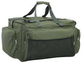 vidaXL Saco de pesca impermeável tecido oxford verde-escuro