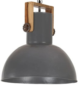 vidaXL Candeeiro teto industrial redondo 25W 42 cm E27 mangueira cinza