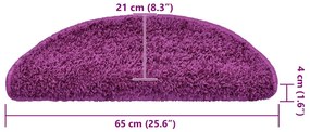 Tapetes de escada 30 pcs 65x21x4 cm violeta
