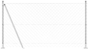 Conjunto de Postes de Cerca Prateado 10 x 1.2 m Aço Galvanizado