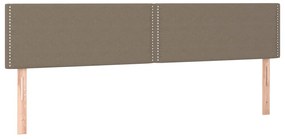 Cama box spring colchão/LED 160x200 cm tecido cinza-acastanhado