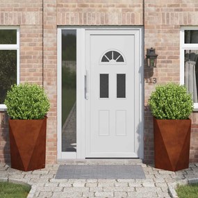 vidaXL Floreira 2 pcs Ferro Enferrujado 50 x 50 x 75 cm