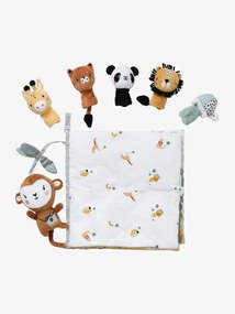 Agora -30%: Livro de atividades + peluches em veludo, Tanzânia cinzento claro liso com motivo