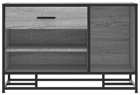 Banco para calçado sonoma 80x40x53,5 cm madeira metal cinzento