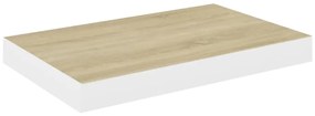 Prateleiras de parede 2 pcs 40x23x3,8 cm MDF carvalho e branco