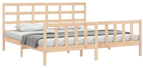 Estrutura de cama com cabeceira 180x200 cm madeira maciça