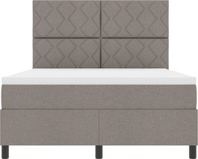 vidaXL Cama Box com colchĂŁo Cinzento-acastanhado 160 x 200 cm tecido